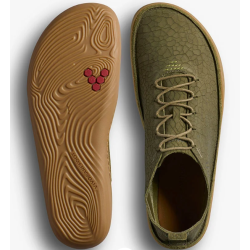 Vivobarefoot Sensus Moc Up Leather Dark Olive Cracked Leather