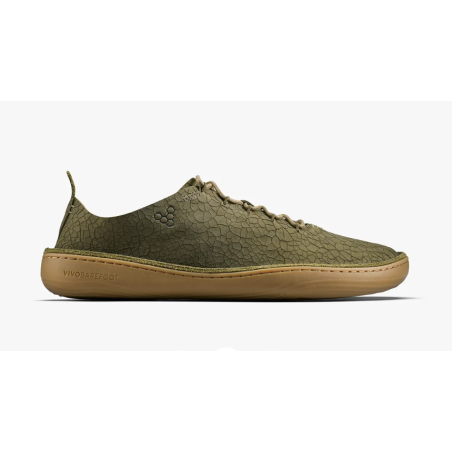 Vivobarefoot Sensus Moc Up Leather Dark Olive Cracked Leather