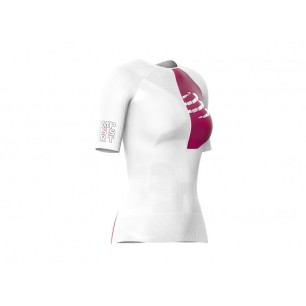 COMPRESSPORT TRIATHLON POSTURAL AERO SS TOP WOMAN WHITE